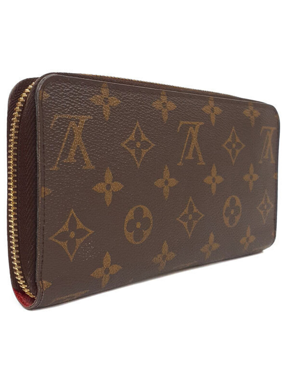 Louis Vuitton Long Monogram Wallet Round Zippy Zipper Brown
